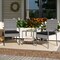 Mix Grey Rattan 3-Piece Patio Bistro Set with Cushions and Glass Table